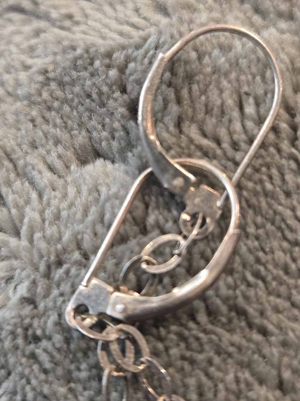 Handcrafted Sterling Silver Black and Cream Glass Drop Earrings